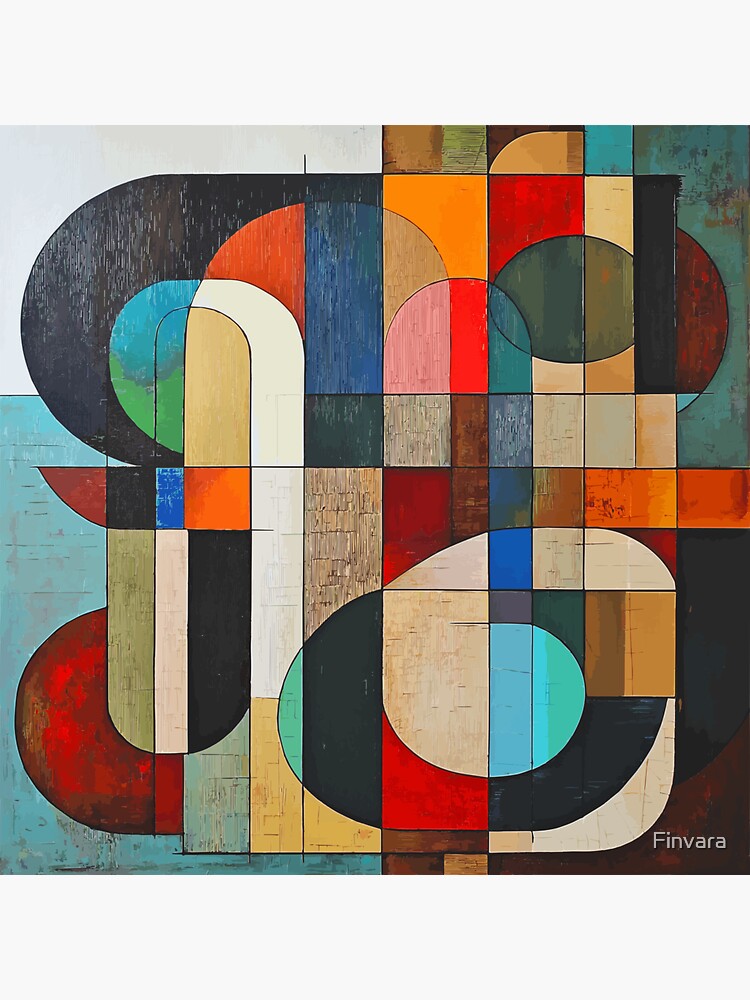 Thumbnail 3 of 3, Sticker, Finvara - Geometric Organic Abstraction II. designed and sold by Finvara.