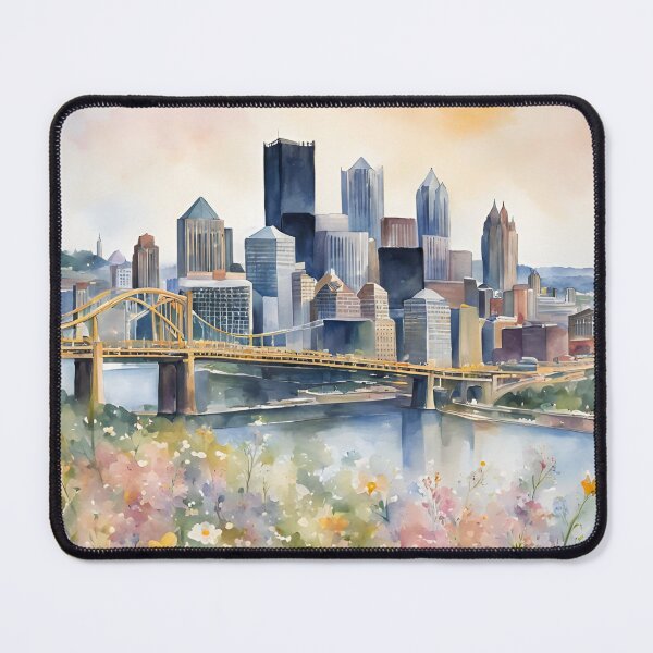 Item preview, Pastel Watercolor Flowers and Pittsburgh Skyline designed and sold by brookehend.