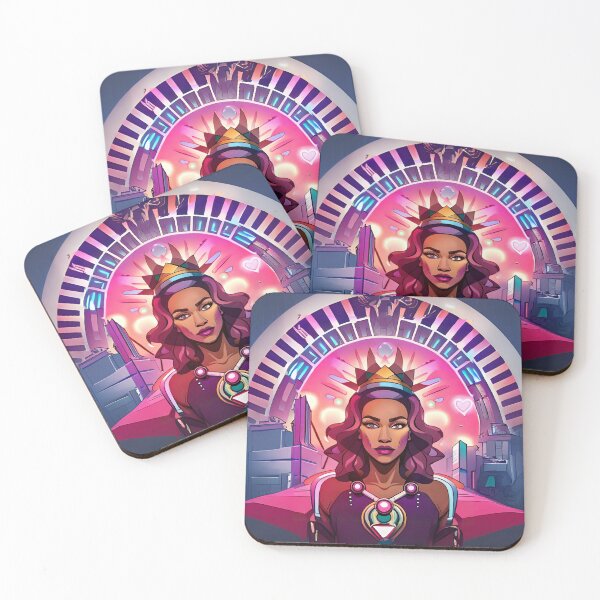 Item preview, Fabulous Woman Pink Cyberpunk Neon Retro Goddess designed and sold by Melan Designs.