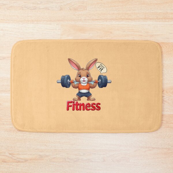 Item preview, Fit Cartoon Rabbit Lifting Weights designed and sold by nada-art.