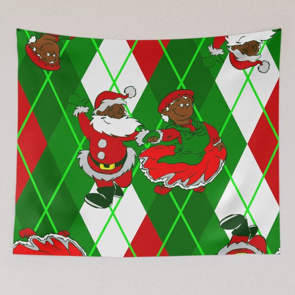 Item preview, christmas black santa wife plaid  designed and sold by Gossip Rag.