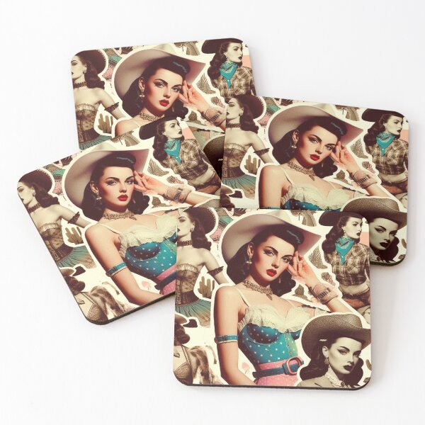 Item preview, Retro Western Woman Collage designed and sold by PulpVintage.