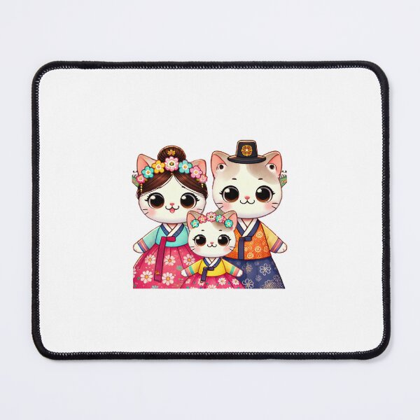 Item preview,  A family of cats dressed in hanbok designed and sold by MIKIJUJU.