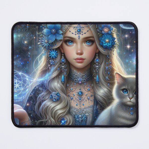 Item preview, Beautiful girl and cat  designed and sold by MIKIJUJU.
