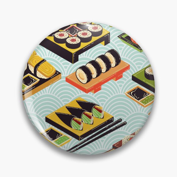 Item preview, Sushi Pattern on Blue Background designed and sold by ArtofDominique.