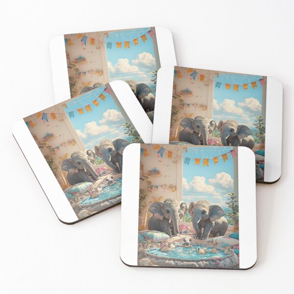 Item preview, Adorable Elephants Enjoying Playtime Indoors designed and sold by InnovateSpot.
