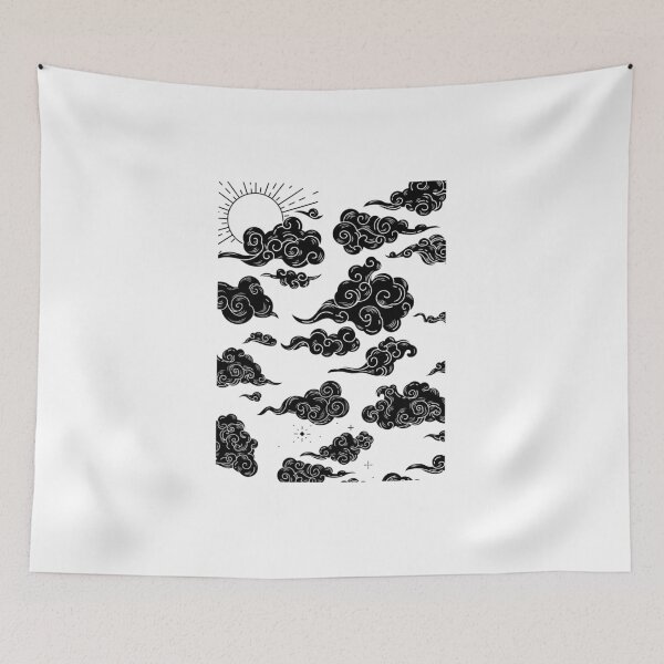 Item preview, Black Clouds White Sky Illustration designed and sold by Divya-Hirodiya.