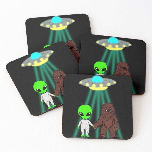 Item preview, Alien and Bigfoot Holding Hands designed and sold by DetroitersFan.