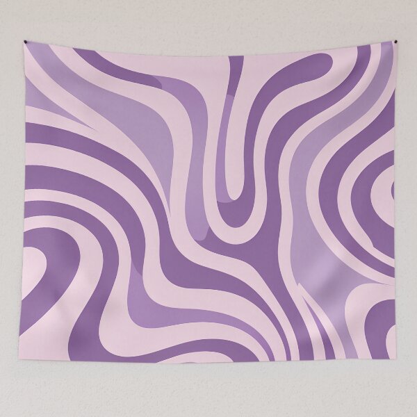 Item preview, Retro Modern Groovy Fluid Wavy Pattern  Lavender, Violet designed and sold by Prints and Lifestyle.