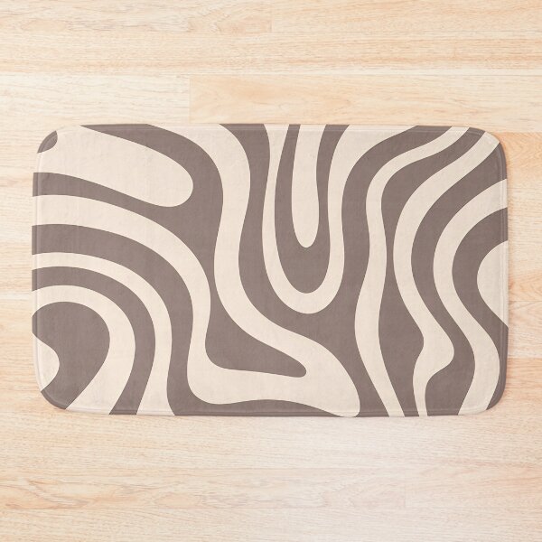Item preview, Retro Modern Groovy Fluid Wavy Pattern  Brown, Cream designed and sold by Prints and Lifestyle.