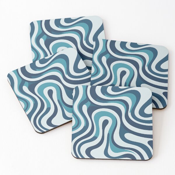 Item preview, Retro Modern Groovy Fluid Wavy Pattern Teal, Light Blue designed and sold by Prints and Lifestyle.