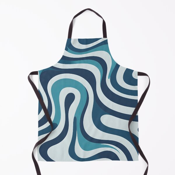 Item preview, Retro Modern Groovy Fluid Wavy Pattern Teal, Light Blue designed and sold by Prints and Lifestyle.