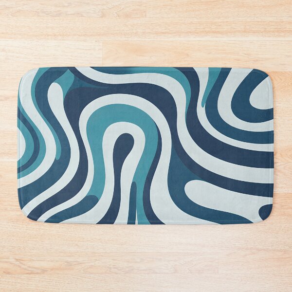 Item preview, Retro Modern Groovy Fluid Wavy Pattern Teal, Light Blue designed and sold by Prints and Lifestyle.
