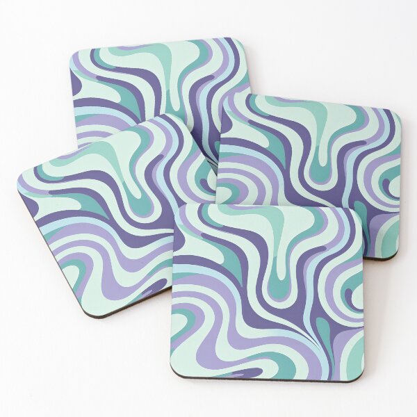 Item preview, Retro Modern Groovy Fluid Wavy Pattern  Mint Green, Lavender designed and sold by Prints and Lifestyle.