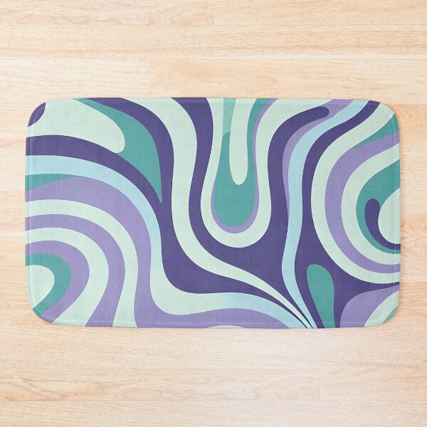 Item preview, Retro Modern Groovy Fluid Wavy Pattern  Mint Green, Lavender designed and sold by Prints and Lifestyle.