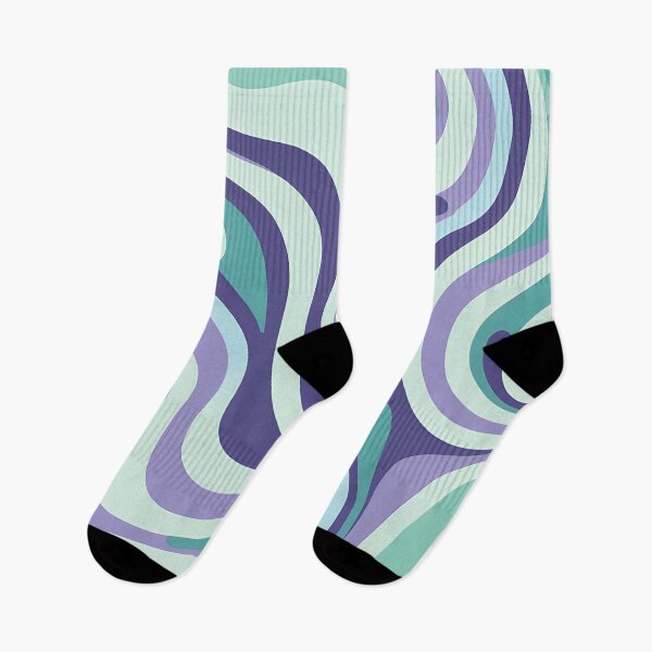 Item preview, Retro Modern Groovy Fluid Wavy Pattern  Mint Green, Lavender designed and sold by Prints and Lifestyle.