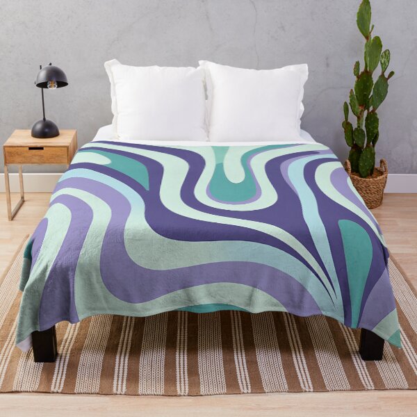 Item preview, Retro Modern Groovy Fluid Wavy Pattern  Mint Green, Lavender designed and sold by Prints and Lifestyle.