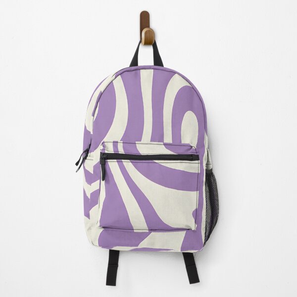 Item preview, Retro Modern Groovy Fluid Wavy Pattern   Lilac, Cream designed and sold by Prints and Lifestyle.