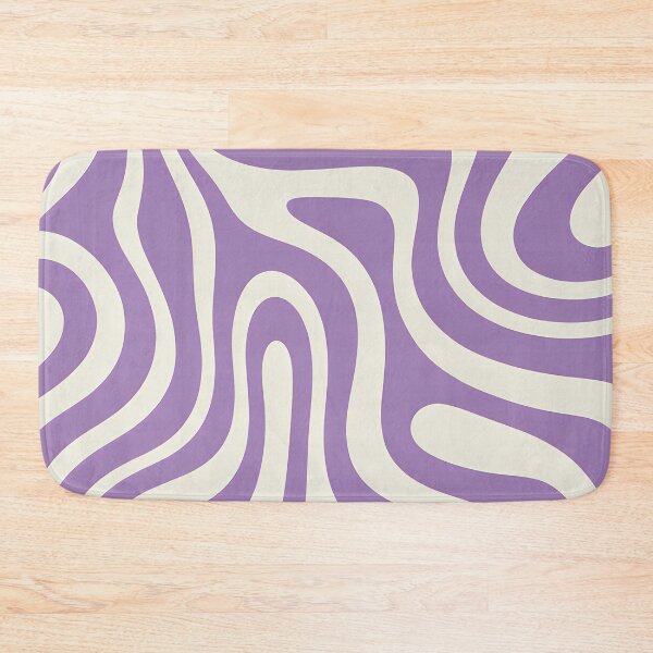 Item preview, Retro Modern Groovy Fluid Wavy Pattern   Lilac, Cream designed and sold by Prints and Lifestyle.