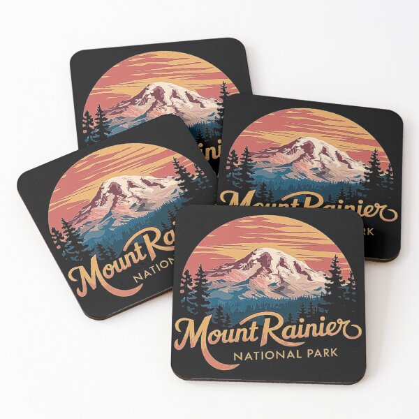 Item preview, Mount Rainier National Park Retro Nature Design designed and sold by love3617.
