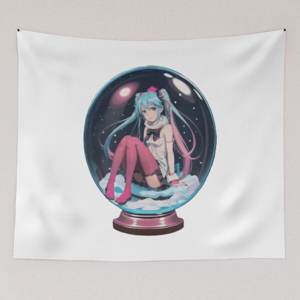 Item preview, Anime Character in Snow Globe – Winter Magic Illustration designed and sold by worldofwhisper.