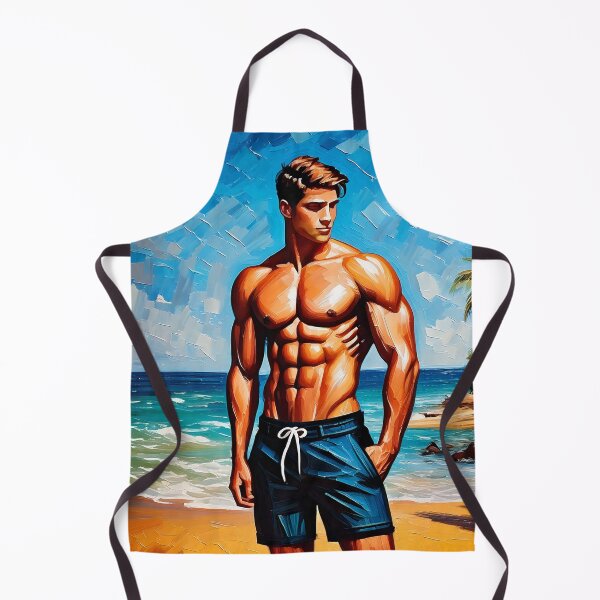 Item preview, Muscle Man at Beach designed and sold by ArtFactoryAI.