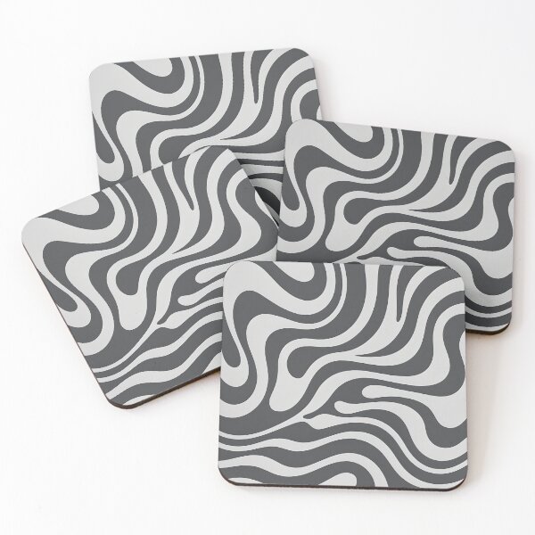 Item preview, Retro Modern Groovy Fluid Wavy Pattern  Black, Gray designed and sold by Prints and Lifestyle.