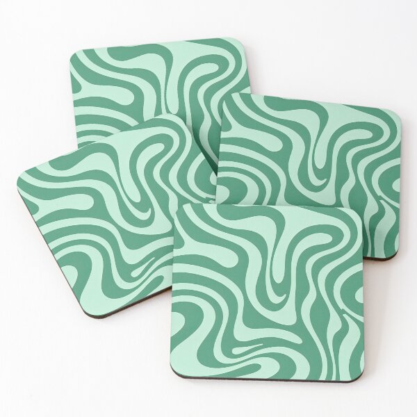 Item preview, Retro Modern Groovy Fluid Wavy Pattern  Mint Green designed and sold by Prints and Lifestyle.