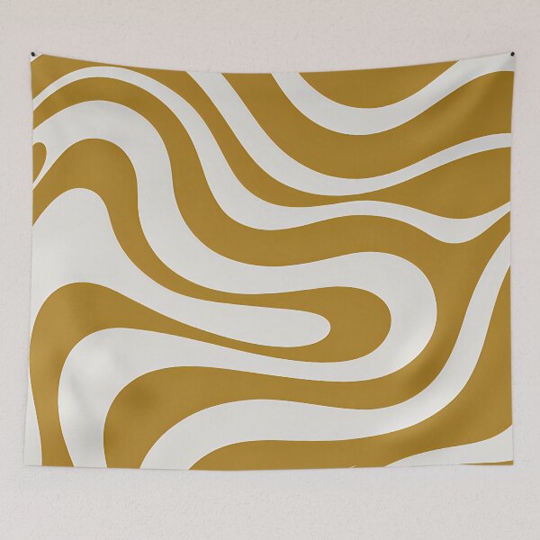 Item preview, Retro Modern Groovy Fluid Wavy Pattern  Yellow, Gold designed and sold by Prints and Lifestyle.