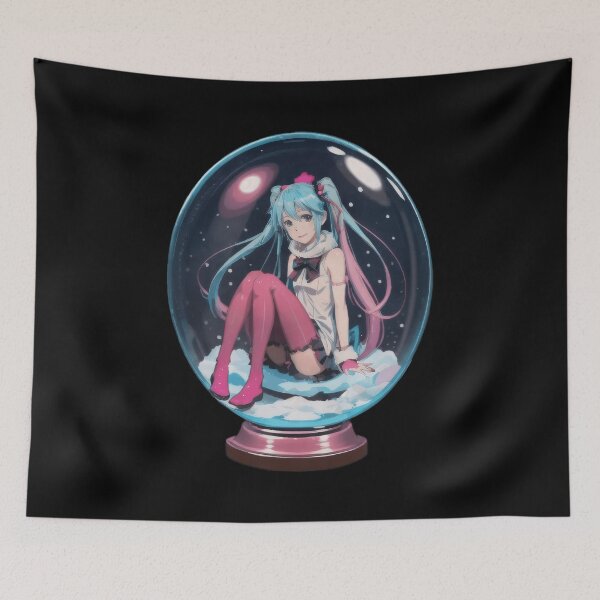 Item preview, Anime Character in Snow Globe – Winter Magic Illustration designed and sold by worldofwhisper.