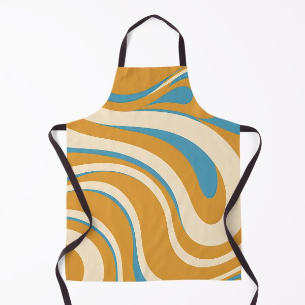 Item preview, Retro Modern Groovy Fluid Wavy Pattern, Yellow, Blue designed and sold by Prints and Lifestyle.