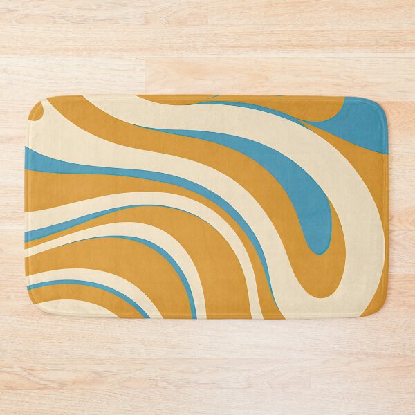 Item preview, Retro Modern Groovy Fluid Wavy Pattern, Yellow, Blue designed and sold by Prints and Lifestyle.