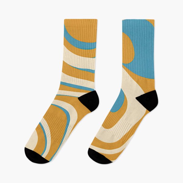 Item preview, Retro Modern Groovy Fluid Wavy Pattern, Yellow, Blue designed and sold by Prints and Lifestyle.