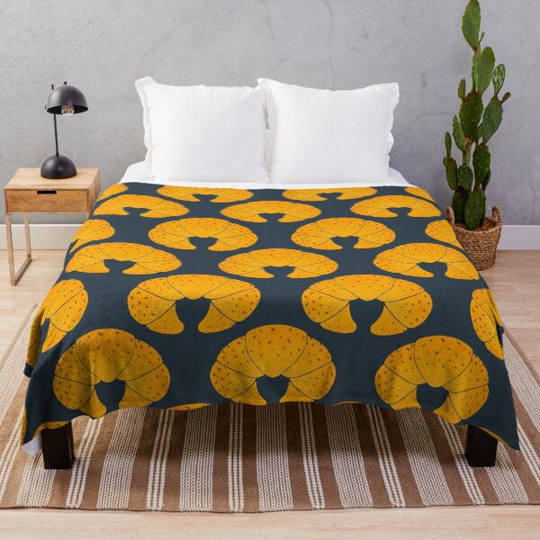 Item preview, Butter croissant pattern - yellow and charcoal designed and sold by Home Cyn Home.