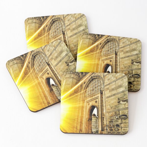 Item preview, Mumbai’s Iconic Duo – Gateway of India and Taj Hotel in Golden Light designed and sold by jayfriedel.