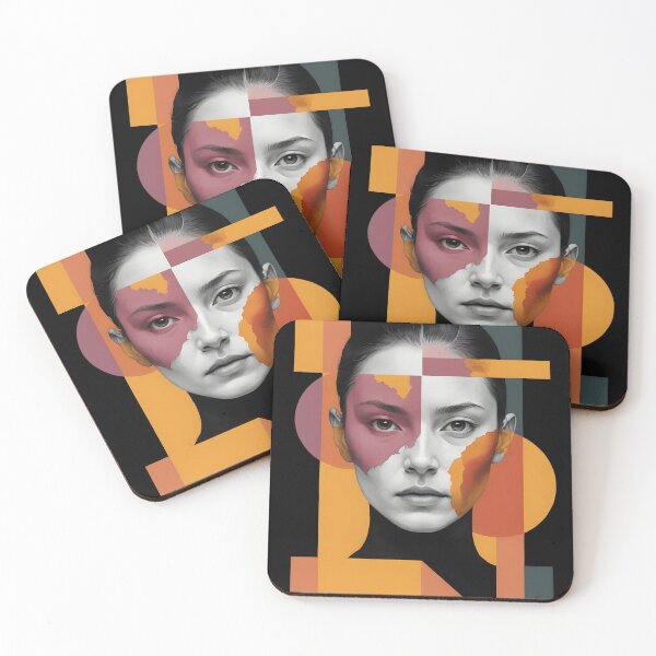 Item preview, Portrait of a Woman in Shades of Gray - Composition III designed and sold by kjp-design.