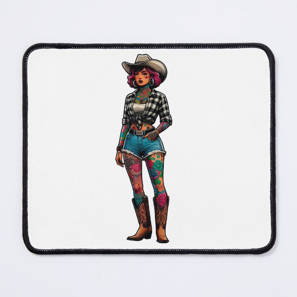Item preview, Cowgirl Wearing Denim Shorts designed and sold by PinUpPizzazz.