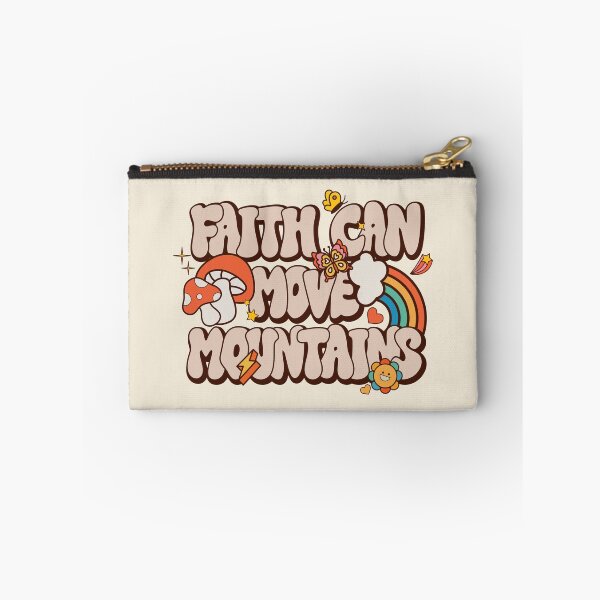 Aperçu de l'œuvre Faith Can Move Mountains Retro Groovy Rainbow Scripture créée et vendue par Lillyamstronger.