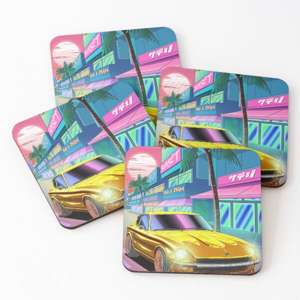 Artikelvorschau, Gelber Datsun 240z Neon Sunset Dream entworfen und verkauft von JDM Guyvit.