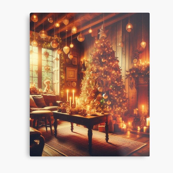 Aperçu de l'œuvre Sapin de Noël rétro en aluminium créée et vendue par Ajoras-99.