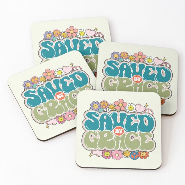 Item preview, Saved by Grace Retro Groovy Christian Message designed and sold by Lillyamstronger.