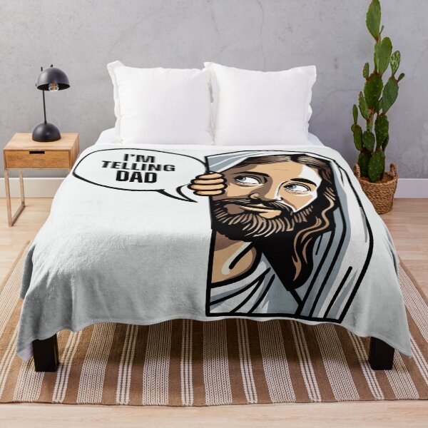 Item preview, I'm Telling Dad Funny Jesus Peeking Faith Christian Meme designed and sold by Lillyamstronger.