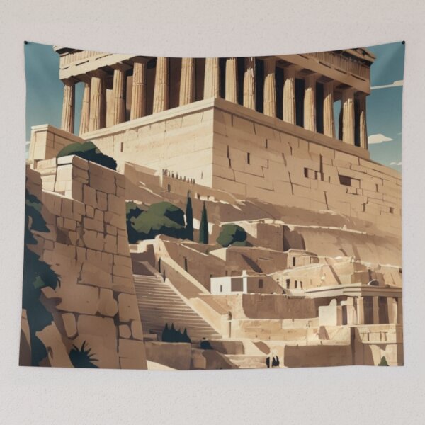 Item preview, 145 Acropolis of Athens Poster Design designed and sold by Alexis Art Collection.