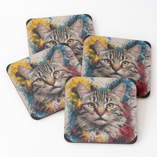 Item preview, Cat on an Abstract Background 01 designed and sold by kjp-design.