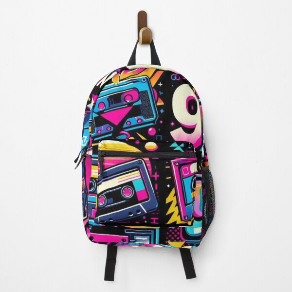 Item preview, "Vibrant 90s Throwback: Neon, Games, and Cassette Tapes" designed and sold by ayushsri.