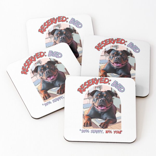 Item preview, "Reserved Bed: 90% Staffy, 10% You" designed and sold by TaniaJ2024.