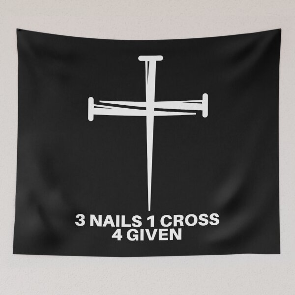 Aperçu de l'œuvre 1 Cross Plus 3 Nails Equals Forgiven Christian Faith créée et vendue par Lillyamstronger.