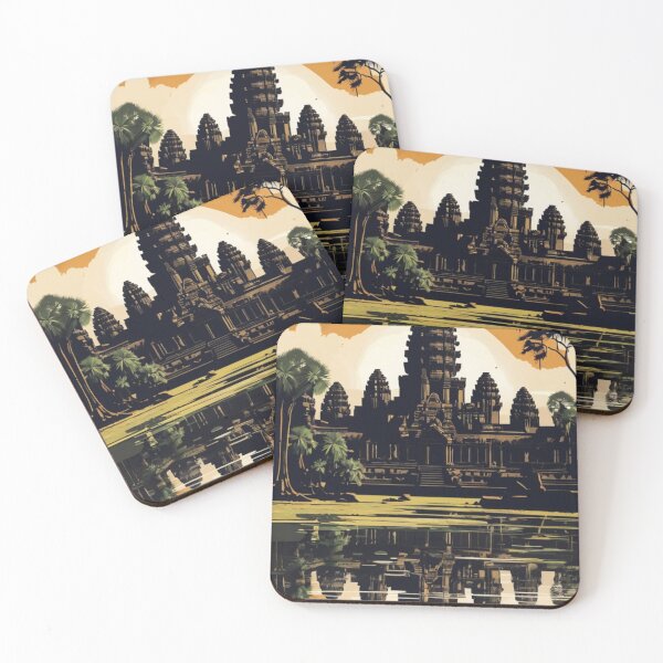Item preview, 001 Vintage Angkor Wat Poster Design designed and sold by Alexis Art Collection.