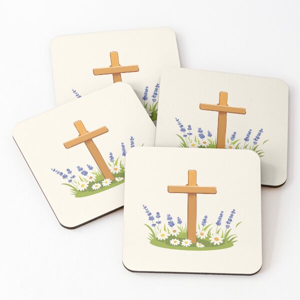 Item preview, Serene Holy Cross with Blossoming Flowers designed and sold by CrossCrafted.