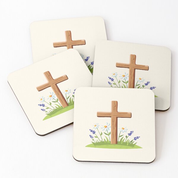 Item preview, Serene Holy Cross with Blossoming Flowers designed and sold by CrossCrafted.